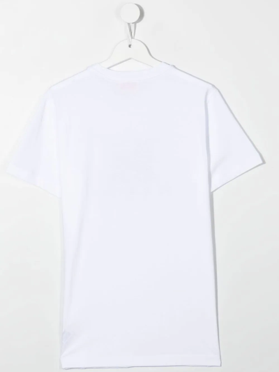 Shop Diesel Teen Graphic-print Cotton T-shirt In White