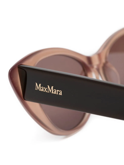 Shop Max Mara Two-tone Cat-eye Frame Sunglasses In Neutrals