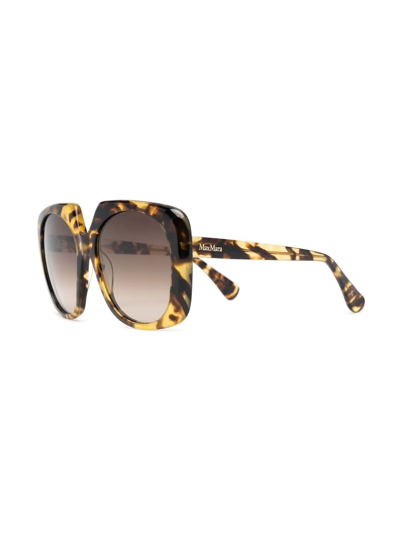 Shop Max Mara Oversized-frame Sunglasses In Brown