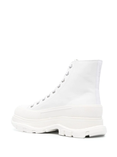 Shop Alexander Mcqueen Chunky Lace-up Boots In White