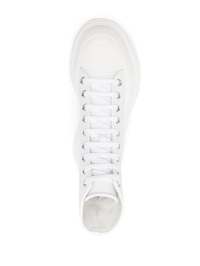 Shop Alexander Mcqueen Chunky Lace-up Boots In White
