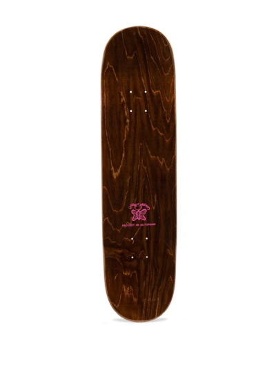Shop Paccbet Logo-print Detail Skateboard In Brown