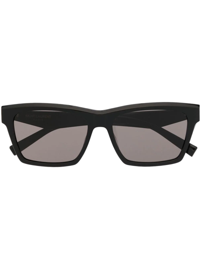 Shop Saint Laurent Square-frame Tinted Lens Sunglasses In Black