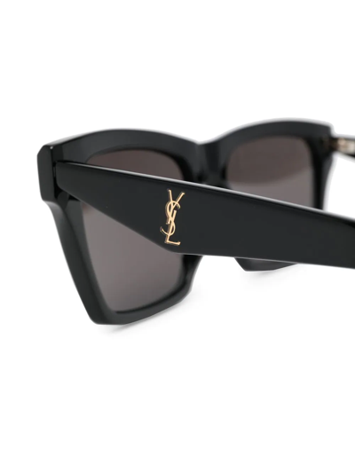 Shop Saint Laurent Square-frame Tinted Lens Sunglasses In Black