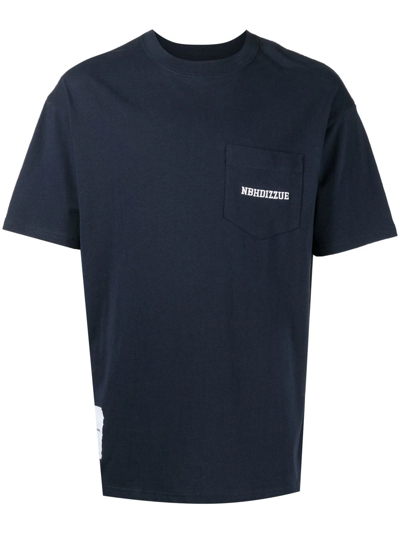Shop Izzue Logo-print Pocketed T-shirt In Blue