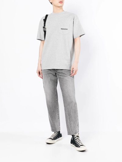 Shop Izzue Logo-print Pocketed T-shirt In Grey