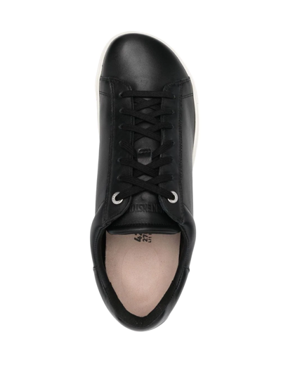 Shop Birkenstock Lace-up Leather Sneakers In Black