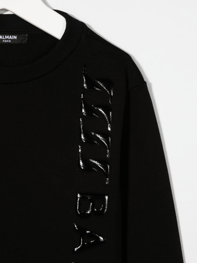 Balmain Logo-print Cotton Sweatshirt In Black
