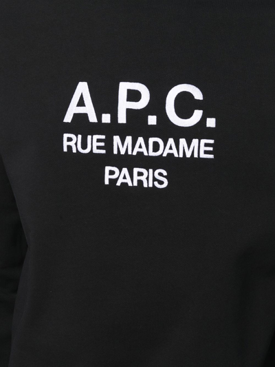 Shop Apc Organic-cotton Logo-print Jumper In Black