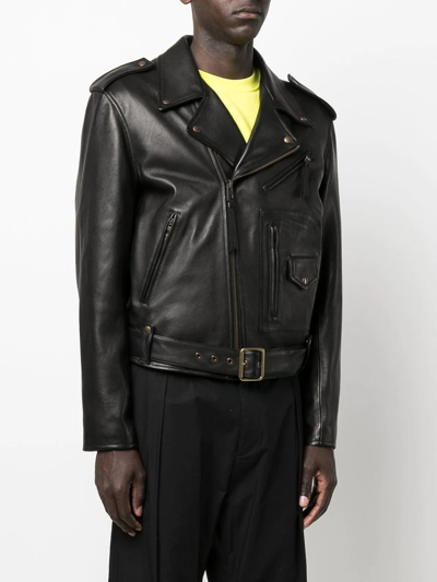 Loewe Biker Jacket In Black Leather | ModeSens