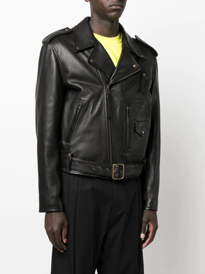 Loewe Biker Jacket In Black Leather In Black