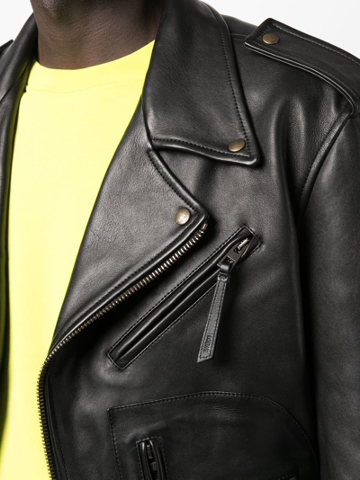 Loewe Biker Jacket In Black Leather In Black