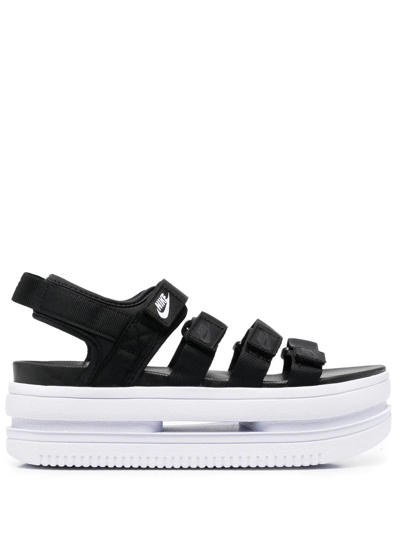 Nike Icon Classic Platform Sandals In Black