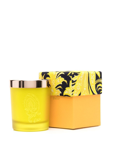Shop Etro Home Engraved-logo Glass Candle In Yellow