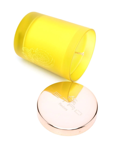 Shop Etro Home Engraved-logo Glass Candle In Yellow