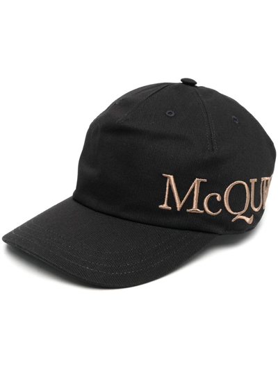 Shop Alexander Mcqueen Embroidered-logo Baseball Cap In Black