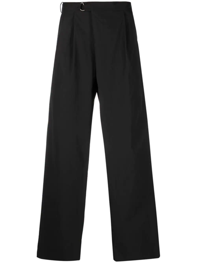 Shop Le 17 Septembre Pleat-detail Wrap Trousers In Black