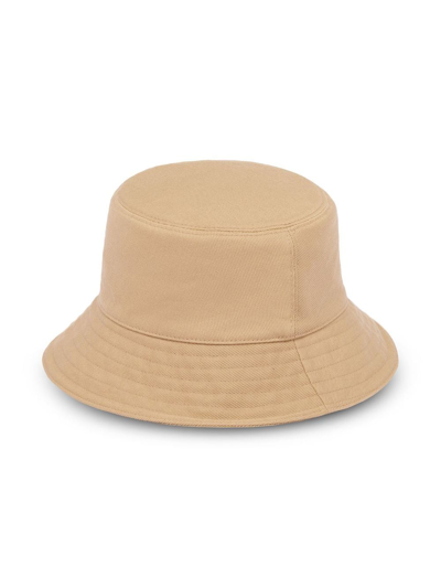 Shop Miu Miu Drill Bucket Hat In Neutrals