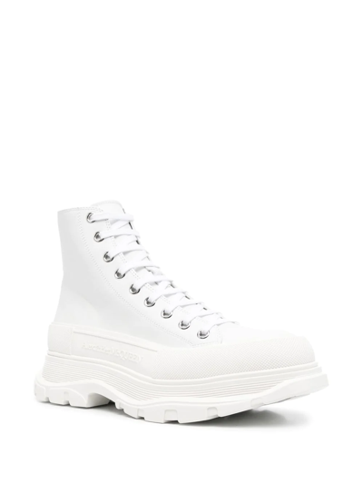 Shop Alexander Mcqueen Ankle Lace-up Fastening Boots In White