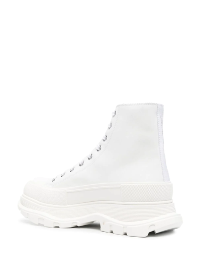 Shop Alexander Mcqueen Ankle Lace-up Fastening Boots In White