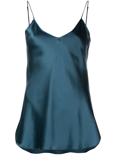 Shop Nili Lotan Isabella Silk Camisole Top In Blue