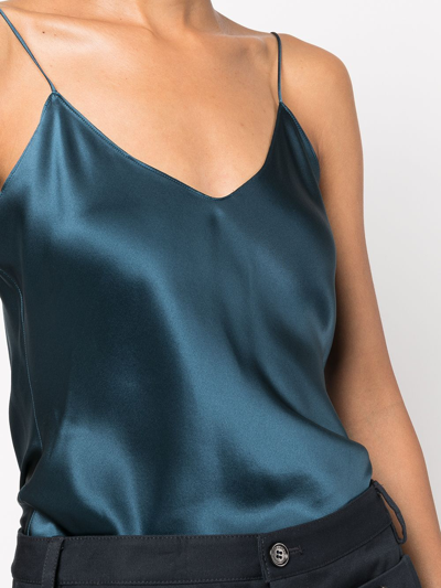 Shop Nili Lotan Isabella Silk Camisole Top In Blue