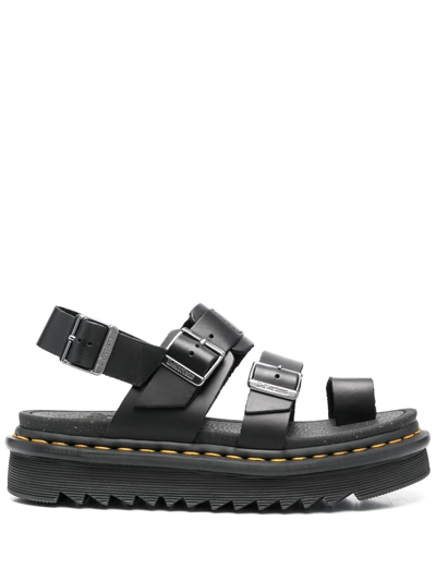 Shop Dr. Martens' Fynn Chunky-sole Sandals In Black