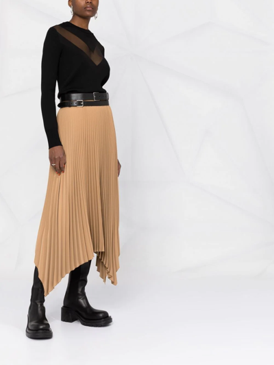 Alexander Mcqueen Sheer-chevron Wool-blend Sweater In Black