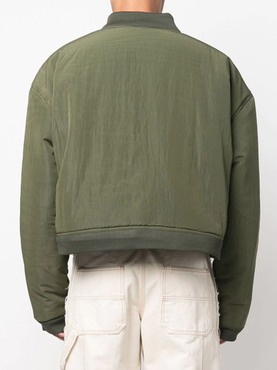 Who Decides War Cutout Padded Bomber Jacket In Green | ModeSens