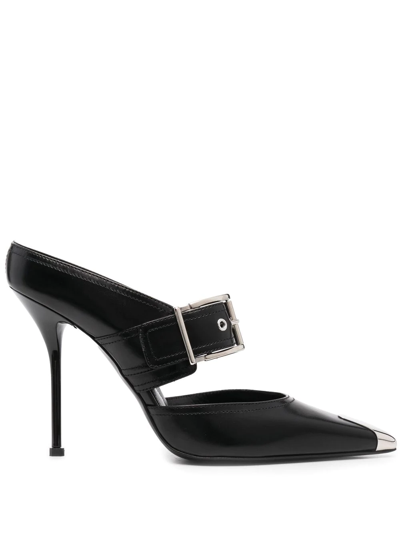 Shop Alexander Mcqueen Metallic-toe Cap Pumps In Black