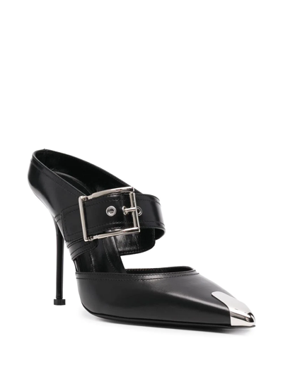 Shop Alexander Mcqueen Metallic-toe Cap Pumps In Black