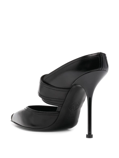 Alexander Mcqueen Metal-toecap 110mm Heel Pumps In Black