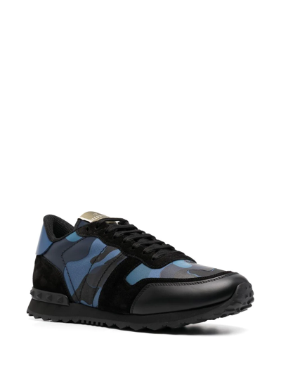 Shop Valentino Rockrunner Camouflage Sneakers In Black