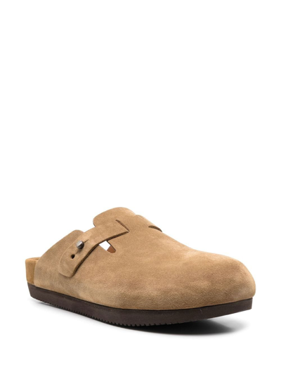 Shop Buttero Suede Slip-on Sandals In Neutrals