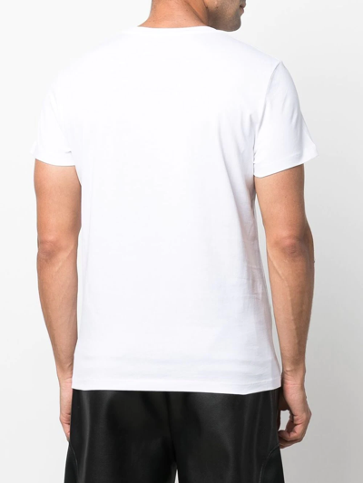 Shop Balmain Logo-embossed Cotton T-shirt In White
