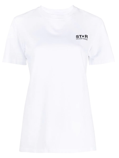 Shop Golden Goose Logo-print Short-sleeve T-shirt In White