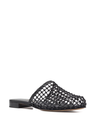 Ferragamo Woven-design Leather Mules In Black
