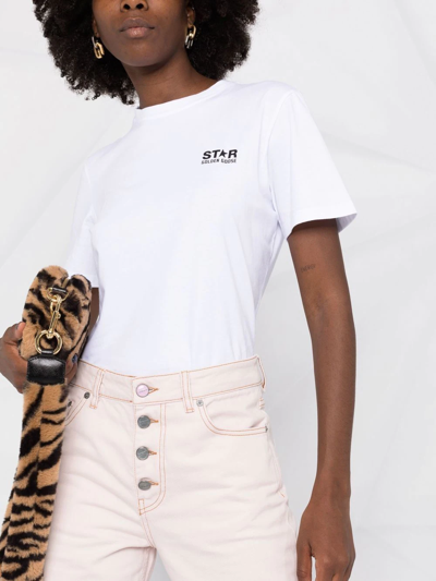 Shop Golden Goose Logo-print Short-sleeve T-shirt In White