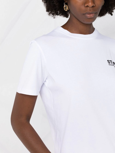 Shop Golden Goose Logo-print Short-sleeve T-shirt In White