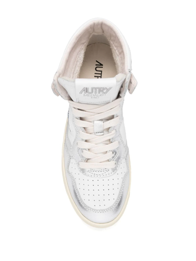 Shop Autry Logo-patch Lace-up Sneakers In White