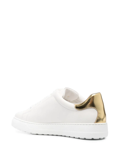 Ferragamo Number Leather Low-top Sneakers In White
