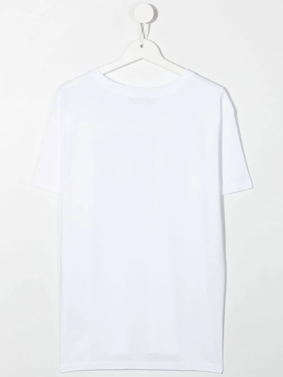 Shop Balmain Teen Metallic-logo Print T-shirt In White