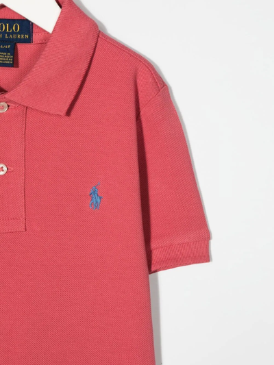 Shop Ralph Lauren Logo-embroidered Cotton Polo Shirt In Pink