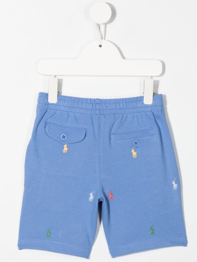 Shop Ralph Lauren Prepster Logo-embroidered Athletic Shorts In Blue