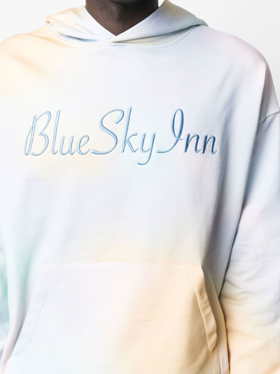 Shop Blue Sky Inn Embroidered-logo Hoodie In Blue