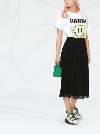 Dkny Chiffon Midi Skirt In Black