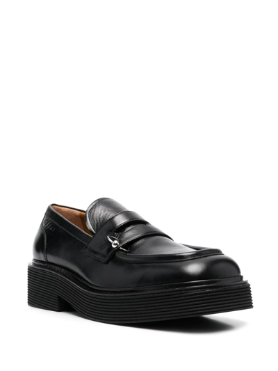 Shop Marni Iconic Square-toe Chunky Loafers In Black