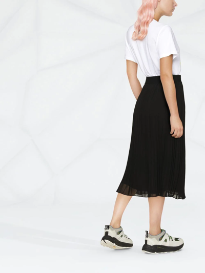 Shop Dkny Chiffon Midi Skirt In Black