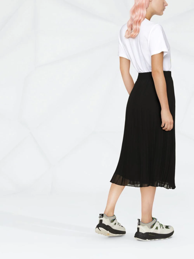 Dkny Chiffon Midi Skirt In Black