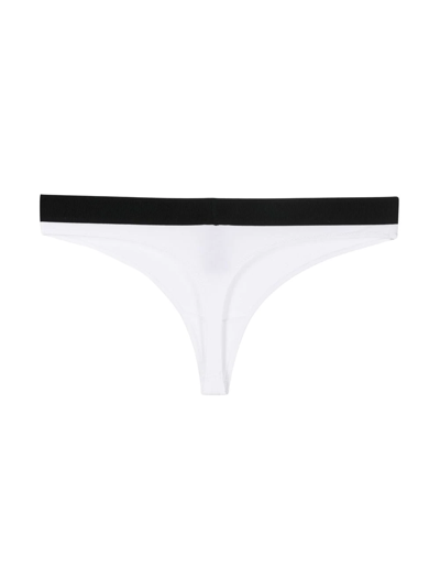 Shop Tom Ford Logo-waistband Thong In White